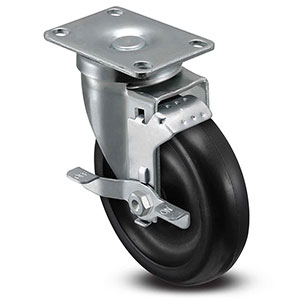 Swivel Caster with Side Lock - 5" x 1.25" Polypropylene Wheel, 325 lb. Cap.