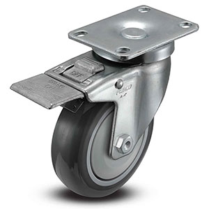 Swivel Caster with Total Lock - 4" x 1.25" TPU Wheel, 275 lb. Cap.