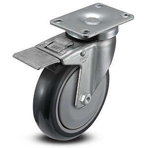 Swivel Caster with Total Lock - 5" x 1.25" TPU Wheel, 350 lb. Cap.