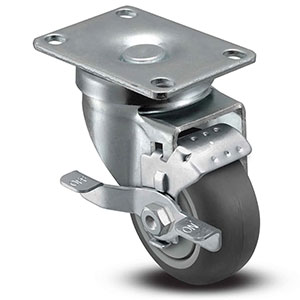 Swivel Caster with Side Lock - 3" x 1.25" TPR Wheel, 210 lb. Cap.