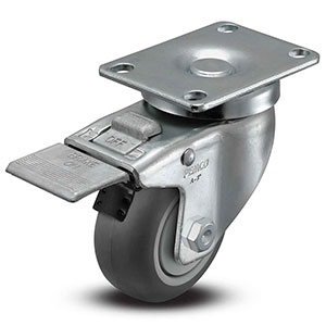 Swivel Caster with Total Lock - 3" x 1.25" TPR Wheel, 210 lb. Cap.