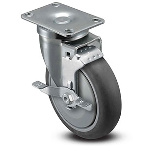 Swivel Caster with Side Lock - 5" x 1.25" TPR Wheel, 325 lb. Cap.