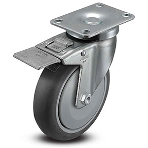 Swivel Caster with Total Lock - 5" x 1.25" TPR Wheel, 325 lb. Cap.