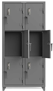 Extra Heavy Duty Locker, Keyless Entry, 6 Compartment, 36"W x 18"D x 75"H