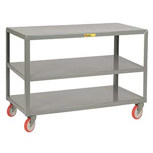 Mobile Table - 1,000 lb. Capacity, 3 Shelves, 24"W x 60"L x 34"H