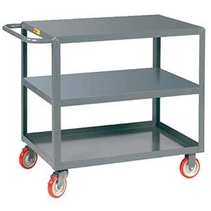 Light Duty Service Cart - 3 Shelves, 30"W x 48"L, Flush Top