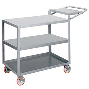 Order Picking Cart - 3 Shelves, 24"W x 36"L, Flush Top