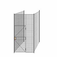 3-Wall Welded Wire Partition - 5'6" x 5'4" x 10'5-1/4"H - 3' Hinged Gate