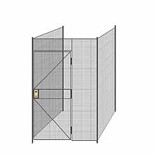 3-Wall Welded Wire Partition - 5'6" x 5'4" x 8'5-1/4"H - 3' Hinged Gate