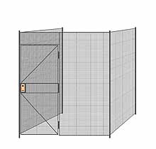 3-Wall Welded Wire Partition - 7'6" x 7'4" x 8'5-1/4"H - 3' Hinged Gate