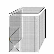 3-Wall Welded Wire Partition w/ Ceiling - 8'6" x 8'4" x 10'5-1/4"H - 3' Hinged Gate