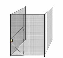 3-Wall Welded Wire Partition - 8'6" x 8'4" x 10'5-1/4"H - 3' Hinged Gate