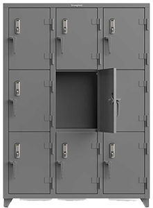 Extra Heavy Duty Locker, Keyless Entry, 9 Compartment, 54"W x 18"D x 75"H