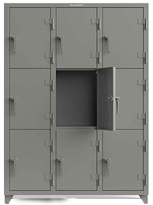 Extra Heavy Duty Locker, 9 Compartment, 54"W x 18"D x 75"H