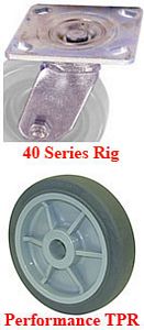40 Series Swivel Caster - 4" x 1-1/2" Performance TPR Wheel - 325 lb. Cap.