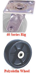 40 Series Swivel Caster - 4" x 1-1/2" Polyolefin Wheel - 375 lb. Cap.