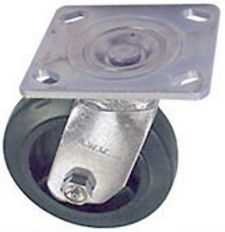 40 Series Swivel Caster - 5" x 1-1/2" Rubber on Iron Wheel - 300 lb. Cap.