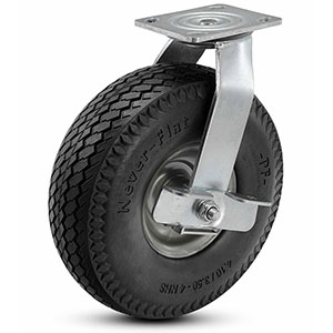 Swivel Caster with Side Lock - 10.47" x 3.39" Never-Flat Foam Wheel, 350 lb. Cap.