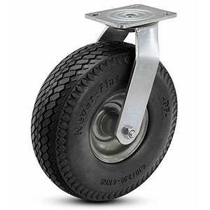 Swivel Caster - 10.47" x 3.39" Never-Flat Foam Wheel, 350 lb. Cap.