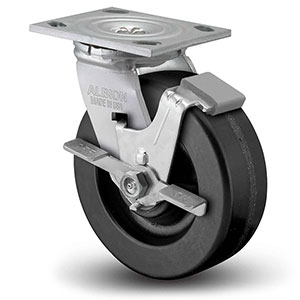 Swivel Caster with Top Lock - 6" x 2" Phenolic Wheel, 1200 lb. Cap.