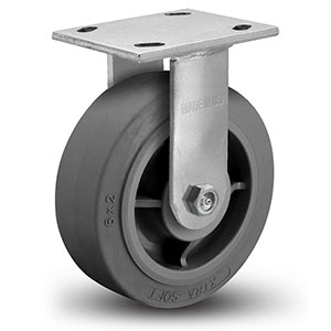 Rigid Caster - 6" x 2" TPE Wheel, 7.25" Mount Ht., 600 lb. Cap.
