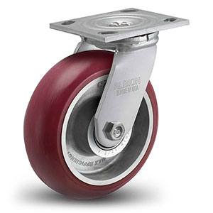 Swivel Caster - 4" x 2" Polyurethane on Aluminum Wheel, .75" Kingpin, 700 lb. Cap.