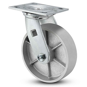 Swivel Caster - 6" x 2" Cast Iron Wheel, 1200 lb. Cap.