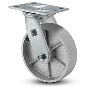 Swivel Caster - 8" x 2" Cast Iron Wheel, 1250 lb. Cap.