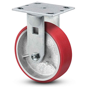 Rigid Caster - 6" x 2" Polyurethane on Iron Wheel, 1200 lb. Cap.