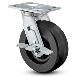 Swivel Caster with Side Lock - 5" x 2" Phenolic Wheel with Flat Tread, 1000 lb. Cap.