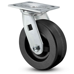 Swivel Caster - 5" x 2" Phenolic Wheel with Flat Tread, 1000 lb. Cap.