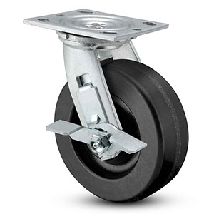 Swivel Caster with Side Lock - 8" x 2" Phenolic Wheel, 1250 lb. Cap.