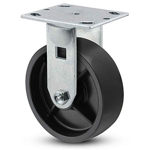 Rigid Caster - 6" x 2" Polypropylene Wheel, 600 lb. Cap.