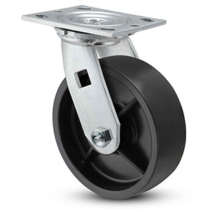 Swivel Caster - 6" x 2" Polypropylene Wheel, 600 lb. Cap.