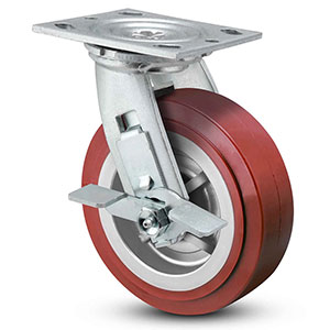 Swivel Caster with Side Lock - 5" x 2" TPU Wheel, 600 lb. Cap.
