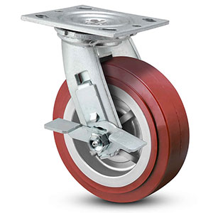 Swivel Caster with Side Lock - 6" x 2" TPU Wheel, 720 lb. Cap.
