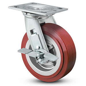 Swivel Caster with Side Lock - 8" x 2" TPU Wheel, 800 lb. Cap.