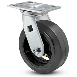Swivel Caster - 8" x 2" Rubber on Iron Wheel, 600 lb. Cap.
