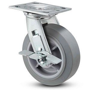 Swivel Caster with Side Lock - 4" x 2" TPR Wheel, 300 lb. Cap.