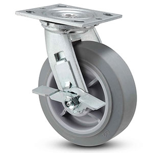 Swivel Caster with Side Lock - 5" x 2" TPR Wheel, 350 lb. Cap.