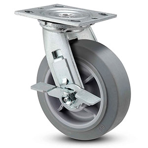 Swivel Caster with Side Lock - 6" x 2" TPR Wheel, 500 lb. Cap.