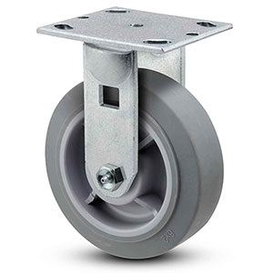 Rigid Caster - 8" x 2" TPR Wheel, 600 lb. Cap.