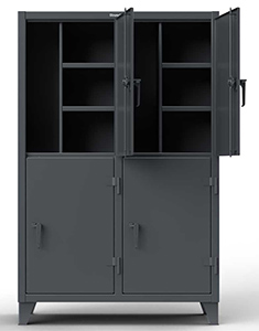 2-Tier Double Shift Cabinet with 2 Adjustable Shelves/Compartment- 50"W x 24"D x 72"H