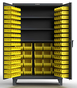 Bin Cabinet - 48"W x 24"D x 72"H w/ 3 Shelves & 164 Bins