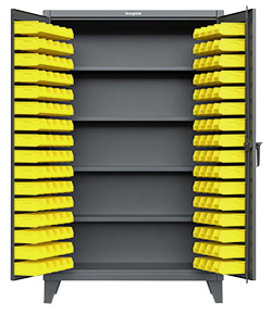 Bin Cabinet - 48"W x 24"D x 72"H w/ 4 Shelves & 144 Bins