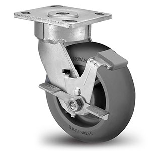Swivel Caster with Side Lock - 6" x 2" TPE Wheel, 450 lb. Cap.