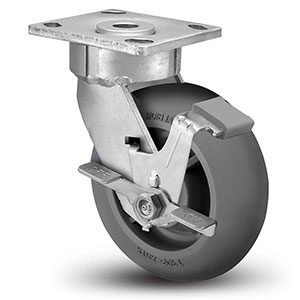 Swivel Caster with Side Lock - 8" x 2" TPE Wheel, 600 lb. Cap.