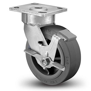 Swivel Caster with Side Lock - 8" x 2" TPE Wheel, Maintenance-Free, 675 lb. Cap.