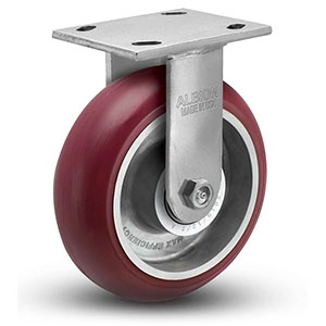 Rigid Caster - 4" x 2" Maroon Polyurethane on Aluminum Wheel, 800 lb. Cap.