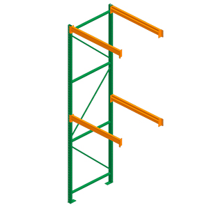 Pallet Rack Adder - 48w x 42d x 144h, 2 Beam Levels - 8400 Cap. Beams